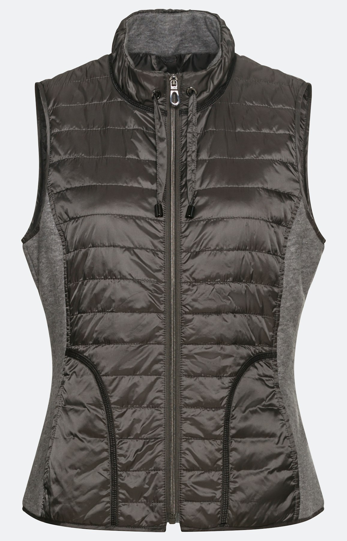 Weste mit Materialmix, grau