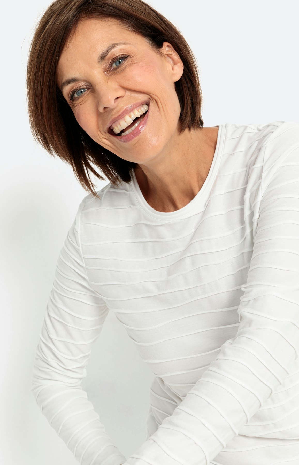 T-Shirt "Welle" mit 1/1 Arm, weiß