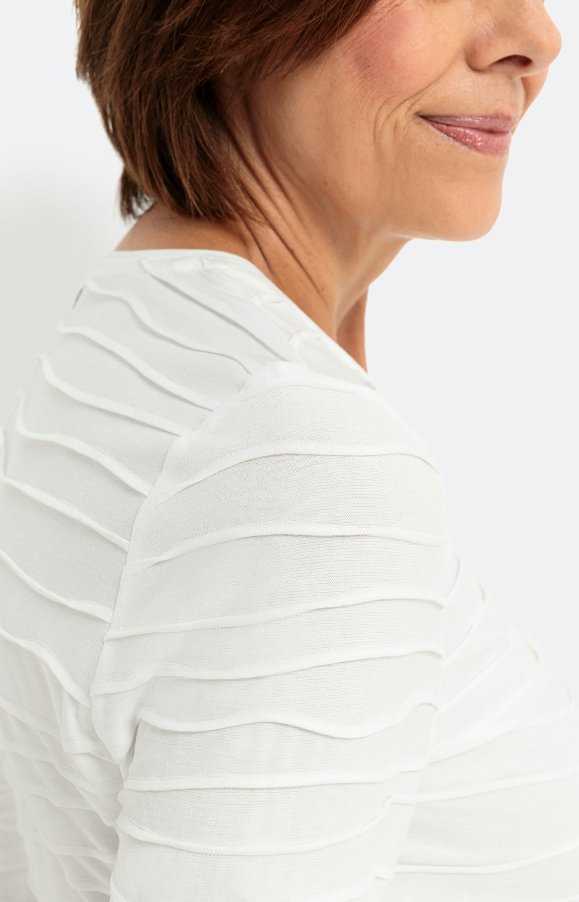 T-Shirt "Welle" mit 1/1 Arm, weiß