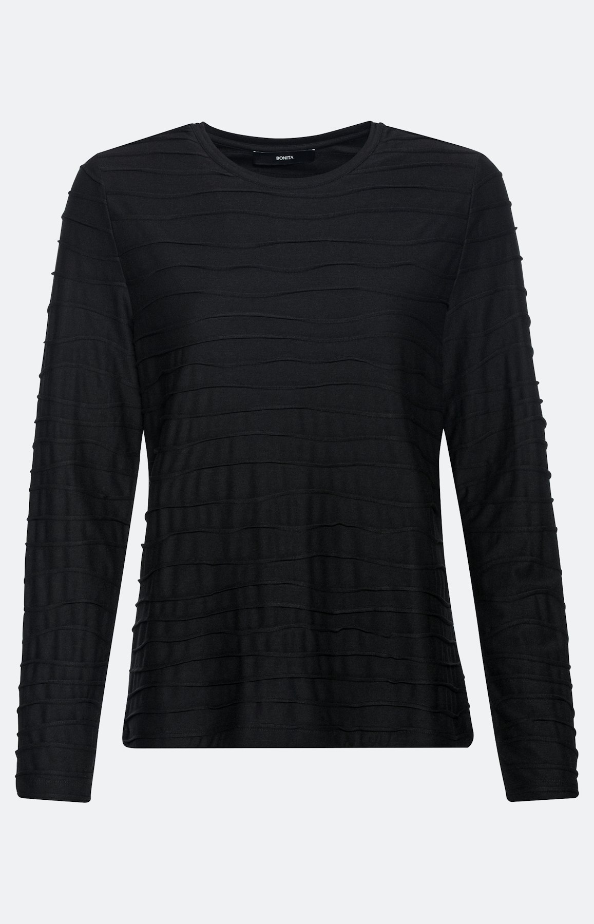 T-Shirt "Welle" mit 1/1 Arm, schwarz