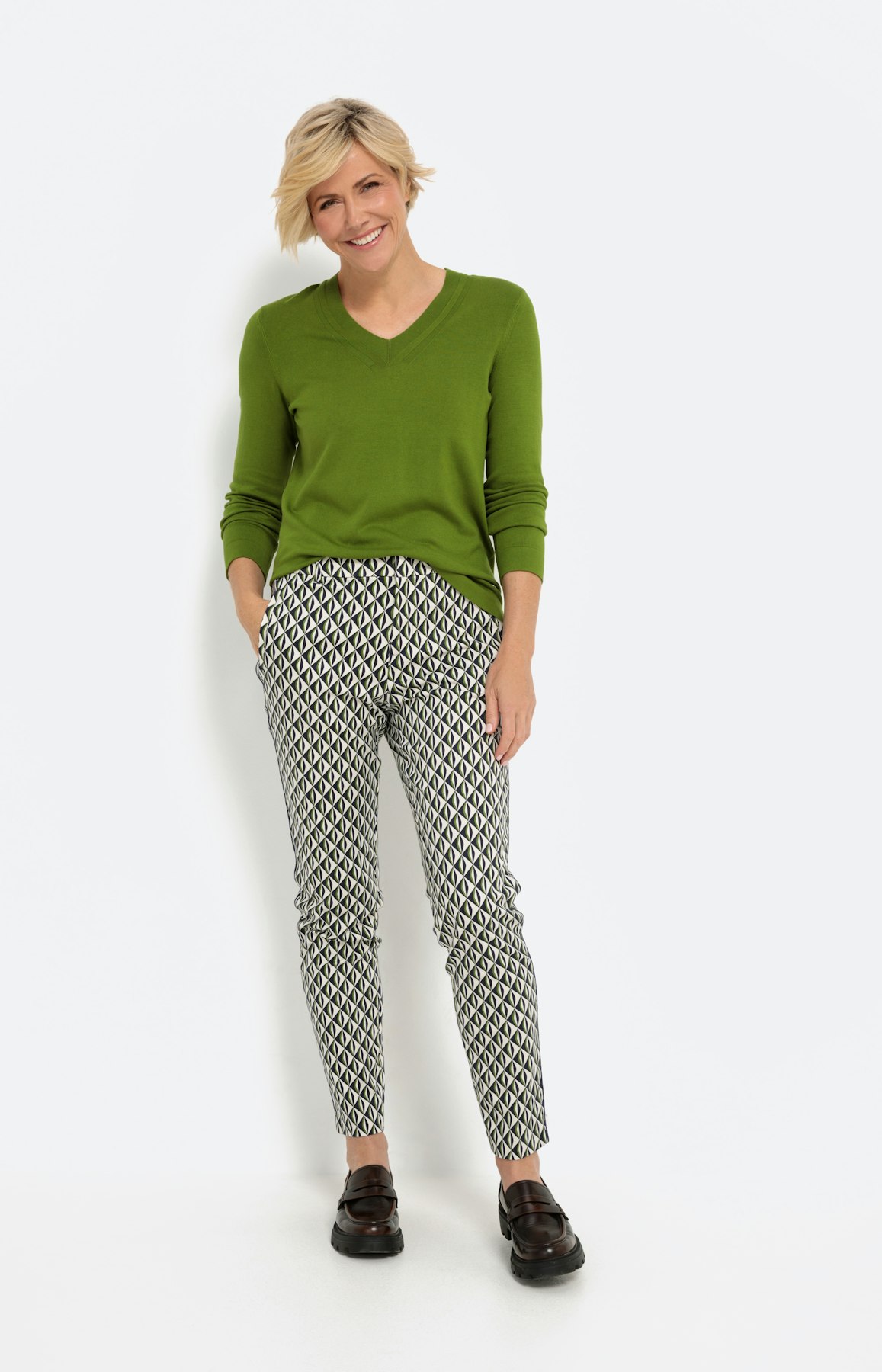 Unifarbener Pullover mit Langarm