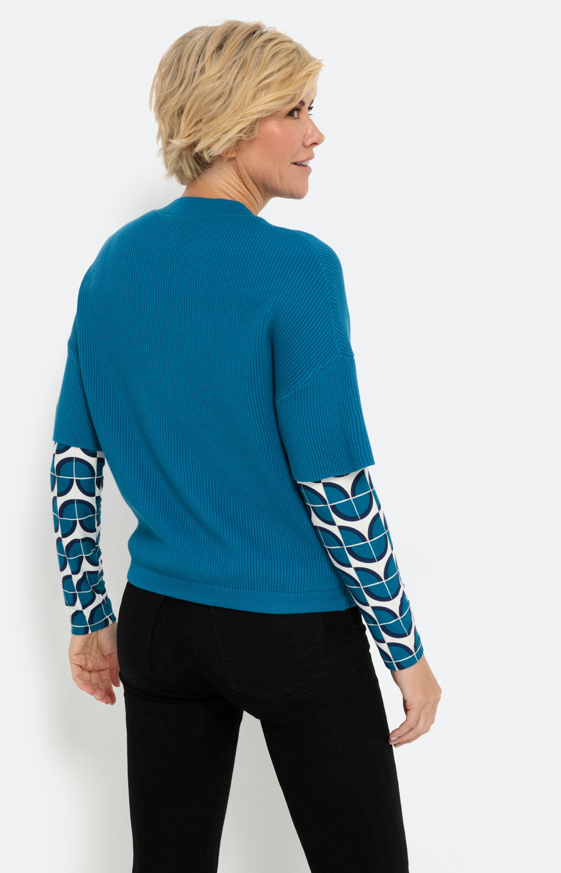 Weiter Cardigan mit 3/4-Ärmel