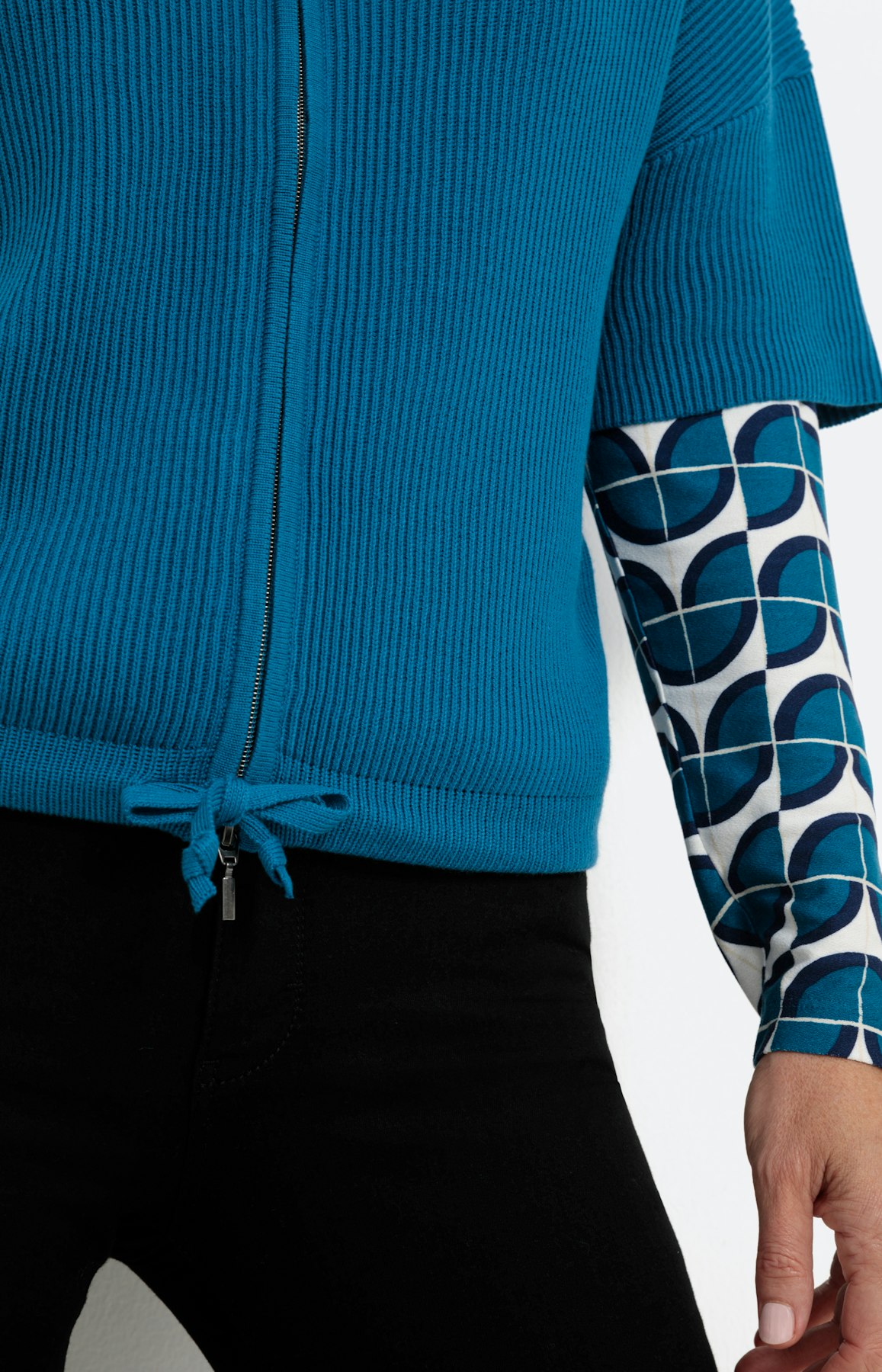 Weiter Cardigan mit 3/4-Ärmel