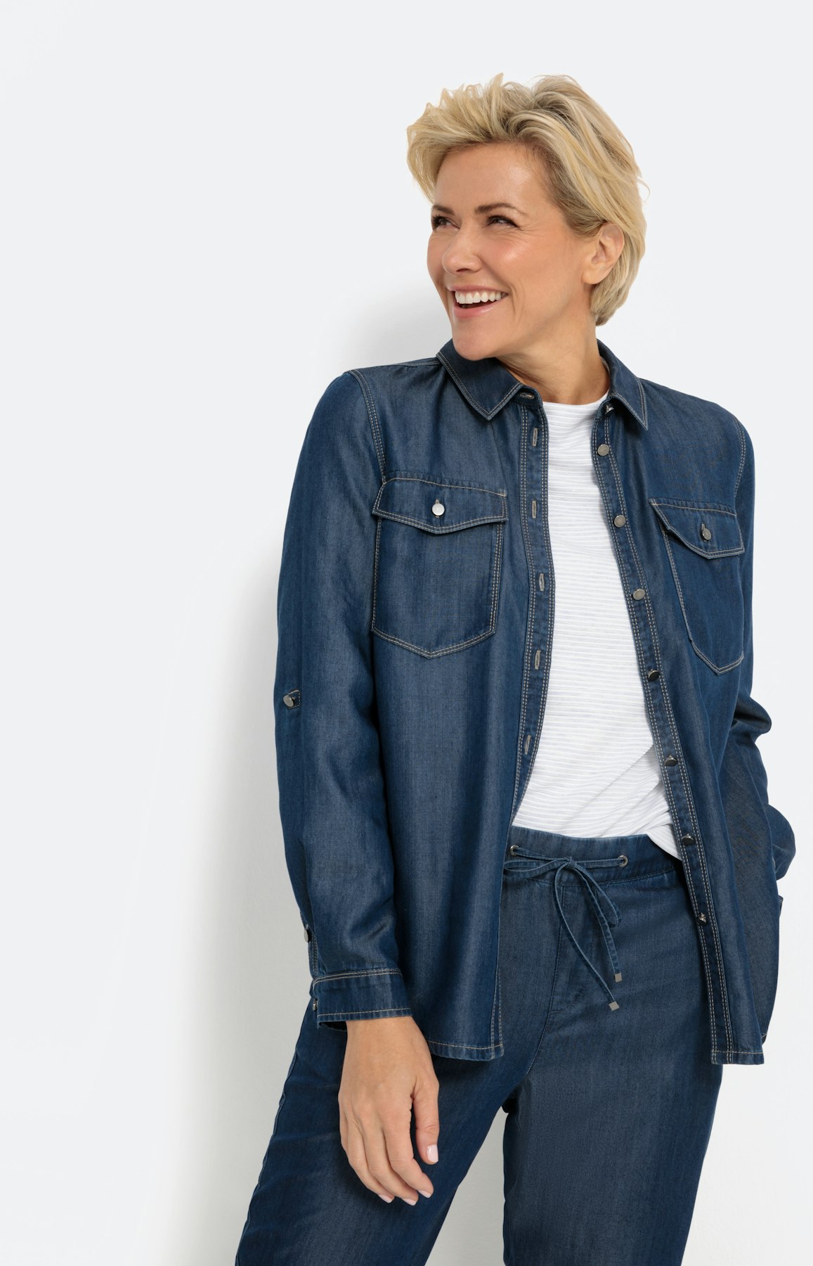 Lyocell overhemd blouse, denim