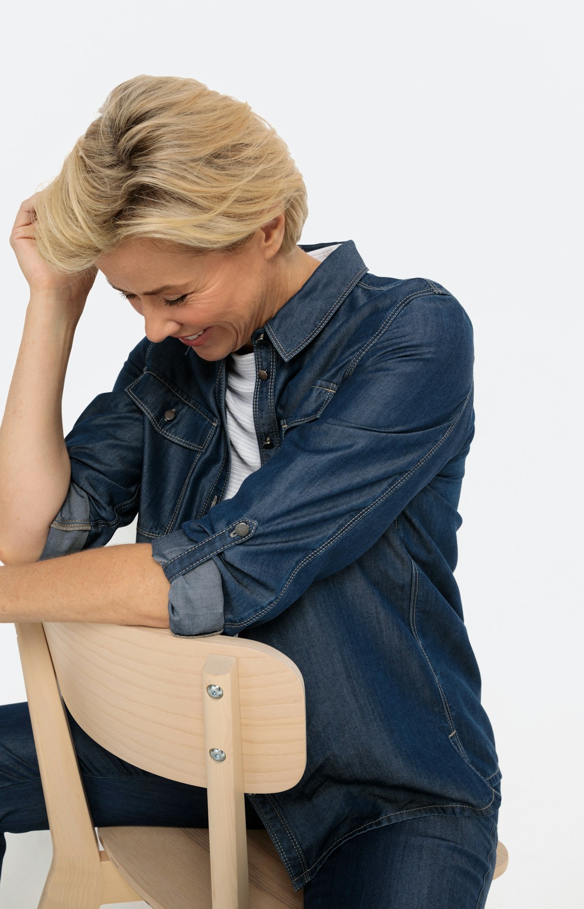 Lyocell overhemd blouse, denim