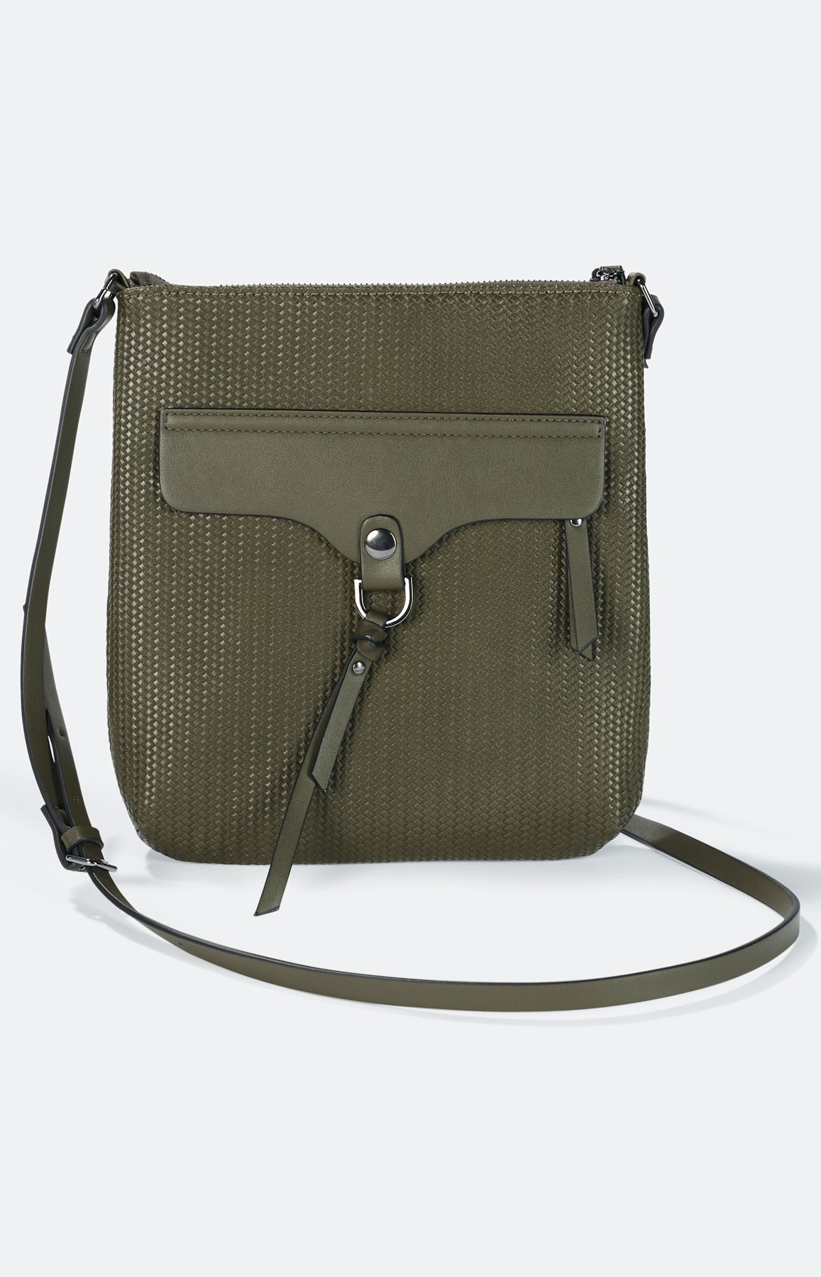 Schoudertas in vlecht-look