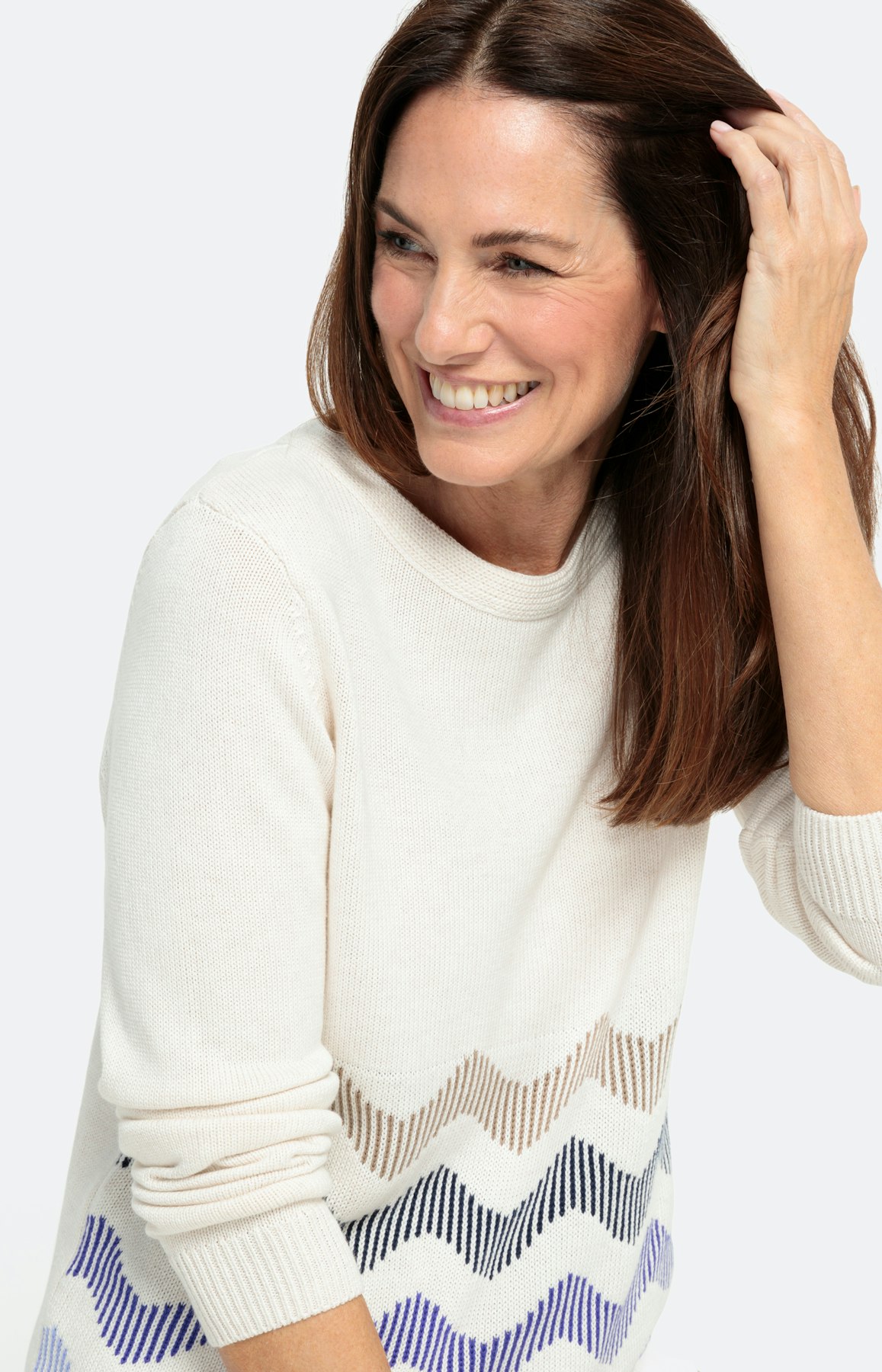 Langarm Pullover mit Jacquardmuster