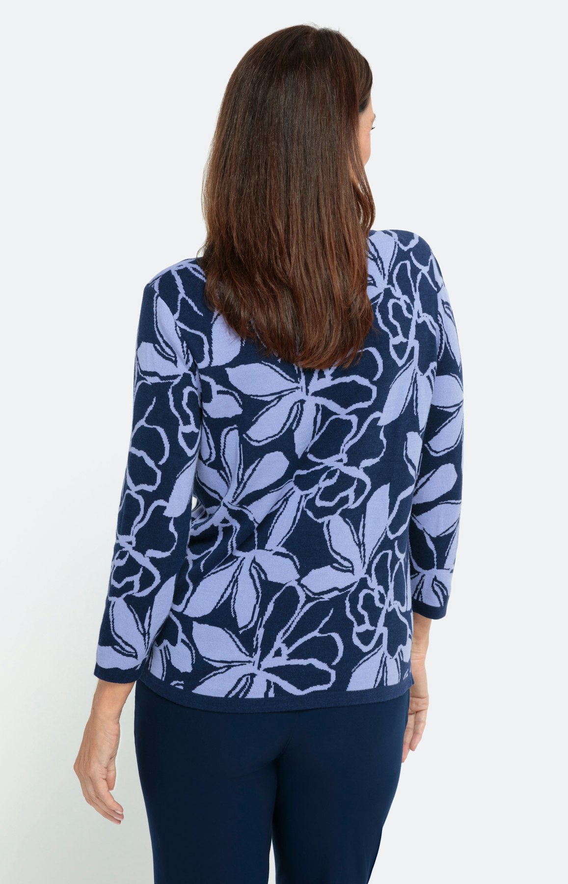 Jacquardpullover mit 3/4-Arm