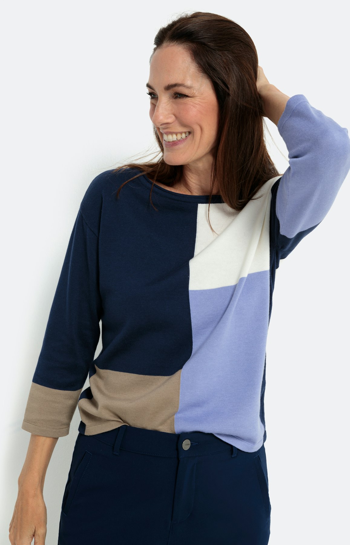 Gebreide trui met 3/4-mouwen