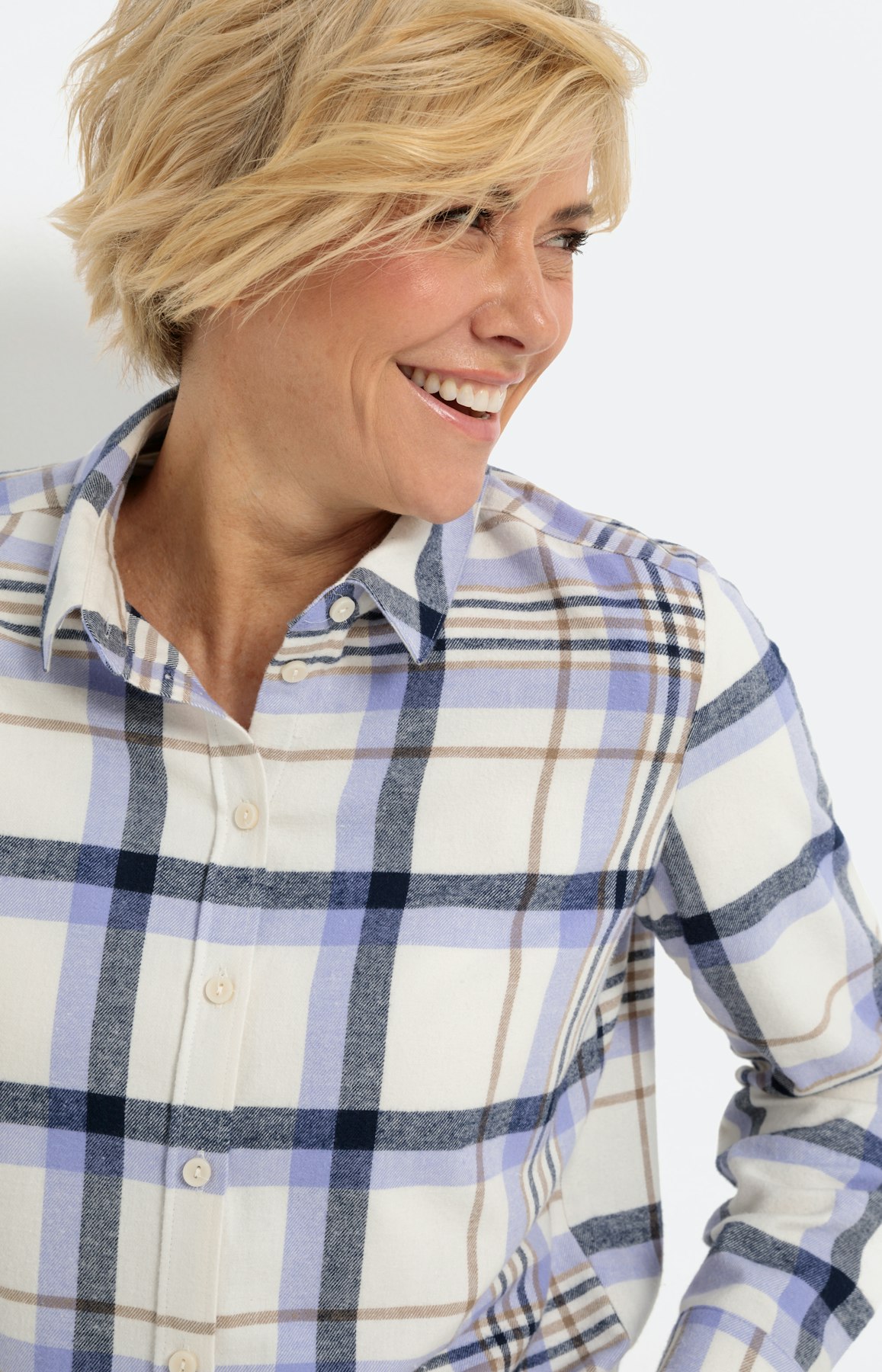 Geruite blouse met lange mouwen