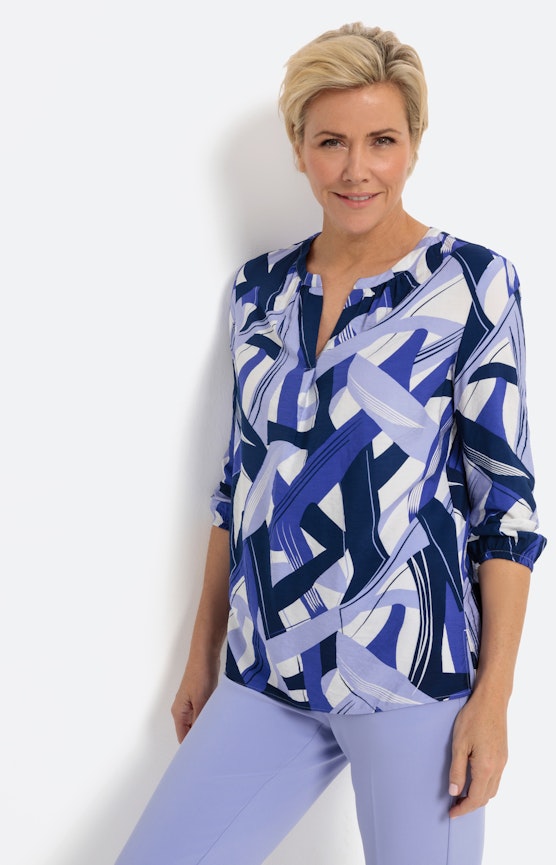 Gedessineerde blouse met 3/4-mouwen