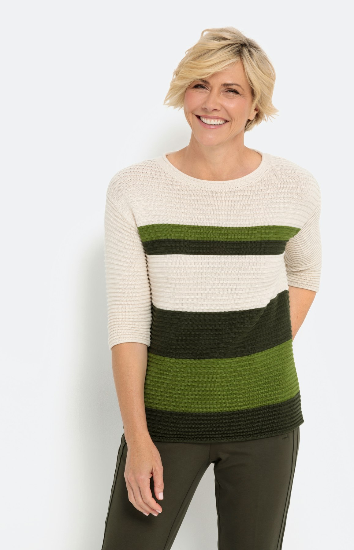 Strickpullover mit 3/4-Ärmel