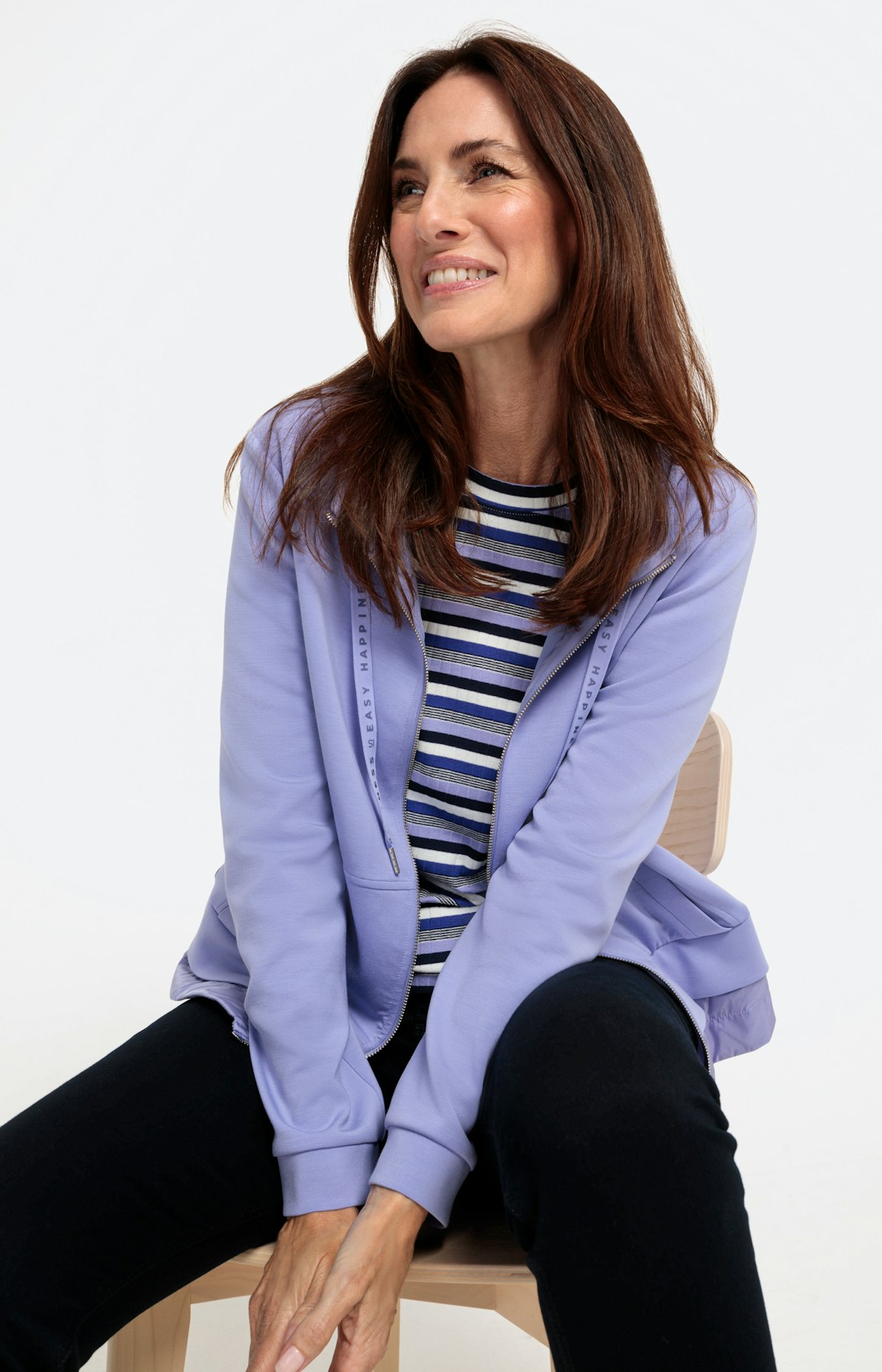 Langärmlige Sweatjacke aus Scuba