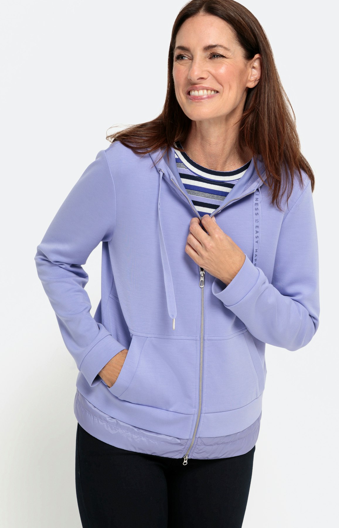 Langärmlige Sweatjacke aus Scuba