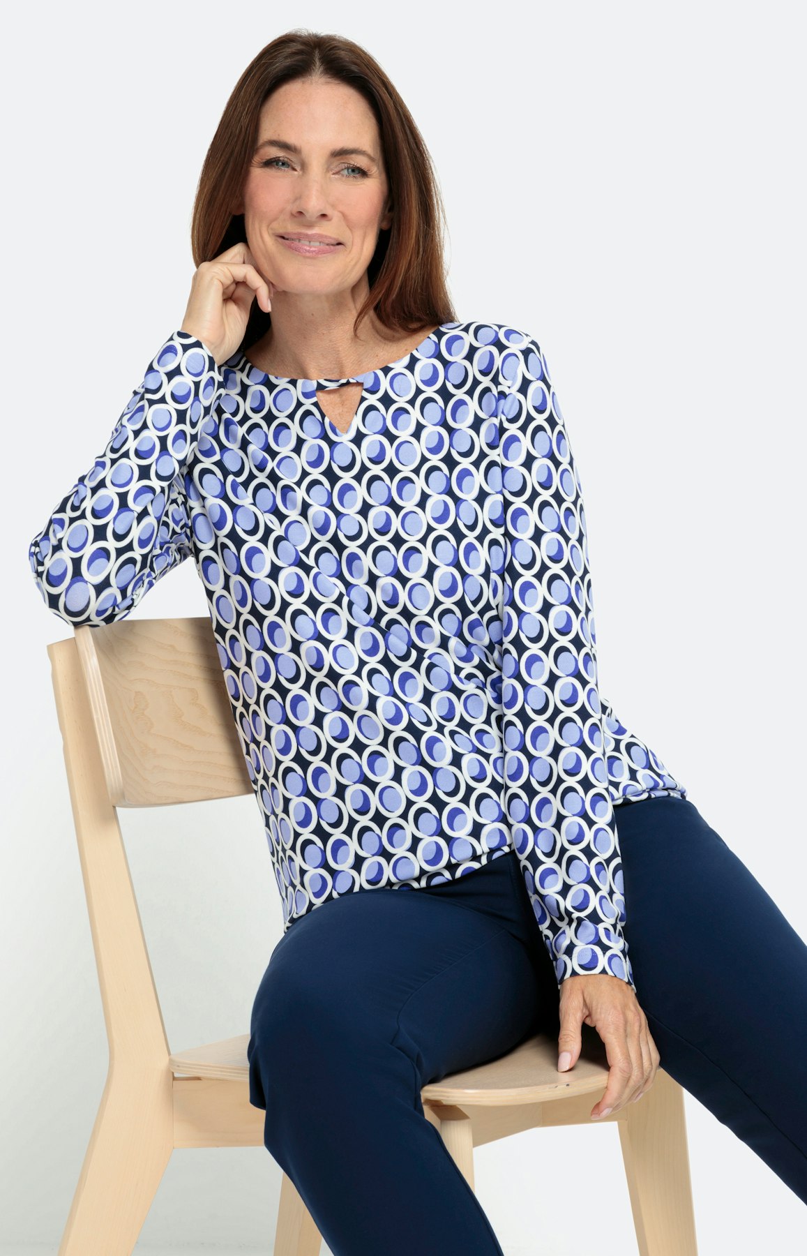 Gepunktetes Langarmshirt