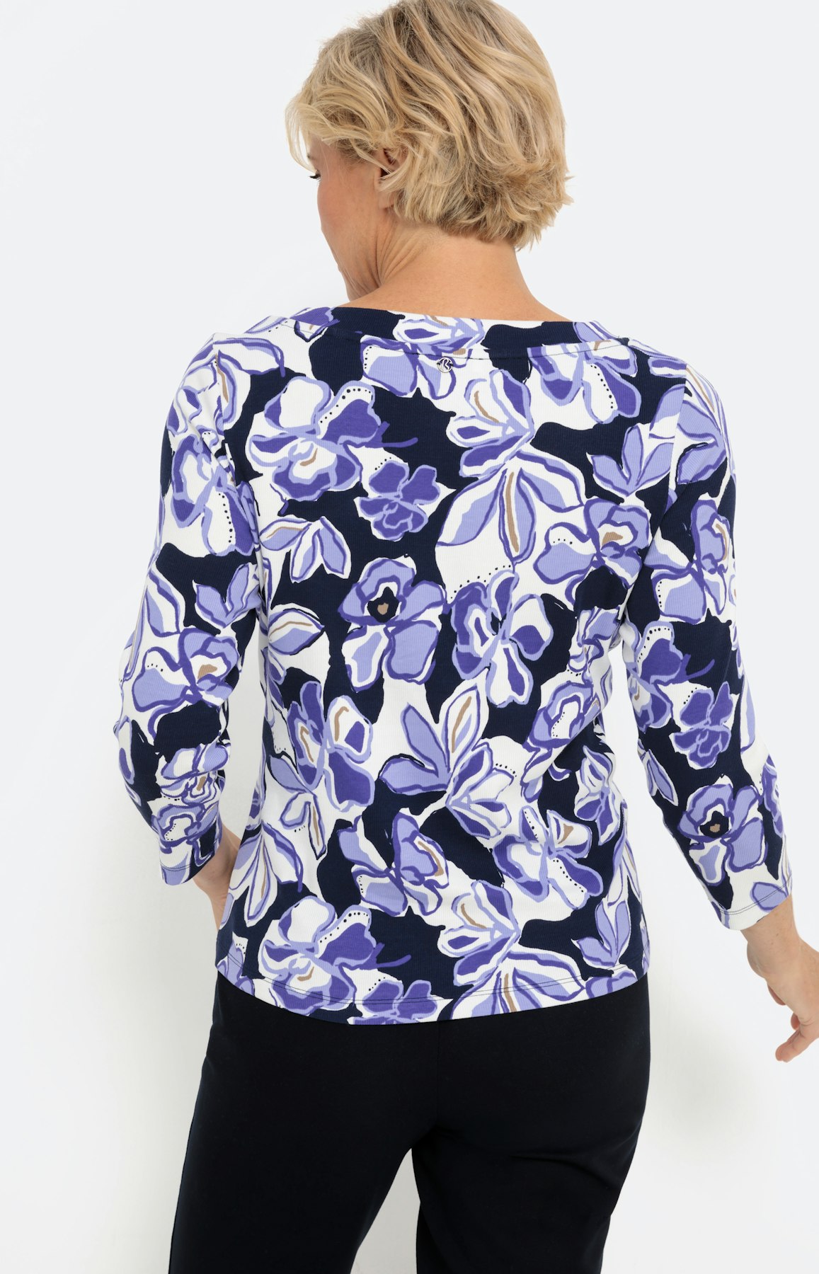 Gemustertes Shirt mit 3/4-Ärmel