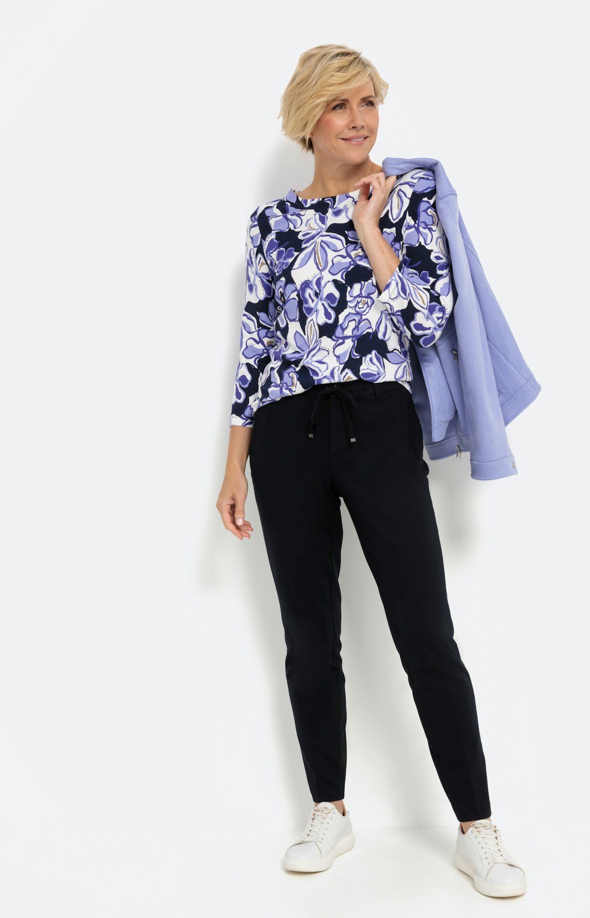 Gemustertes Shirt mit 3/4-Ärmel