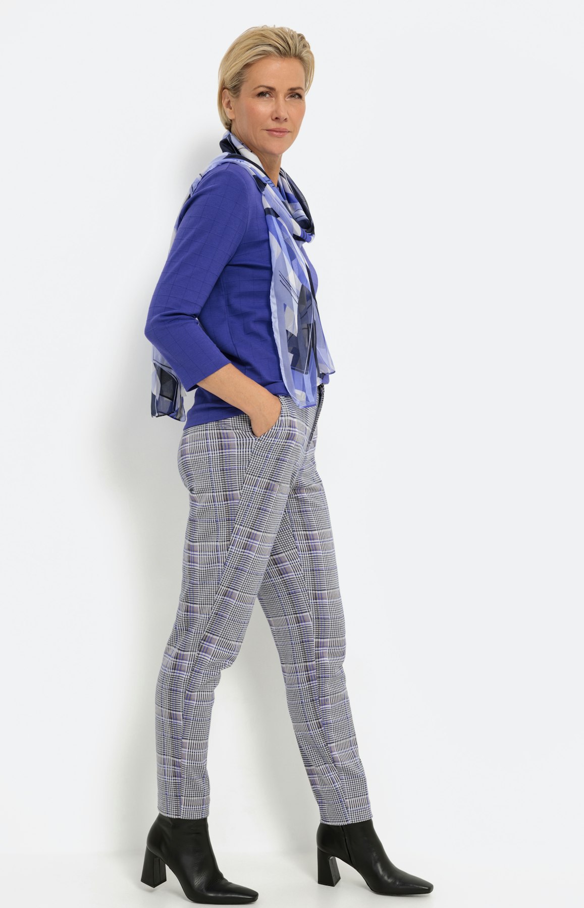 Shirt mit 3/4-Ärmel und Struktur