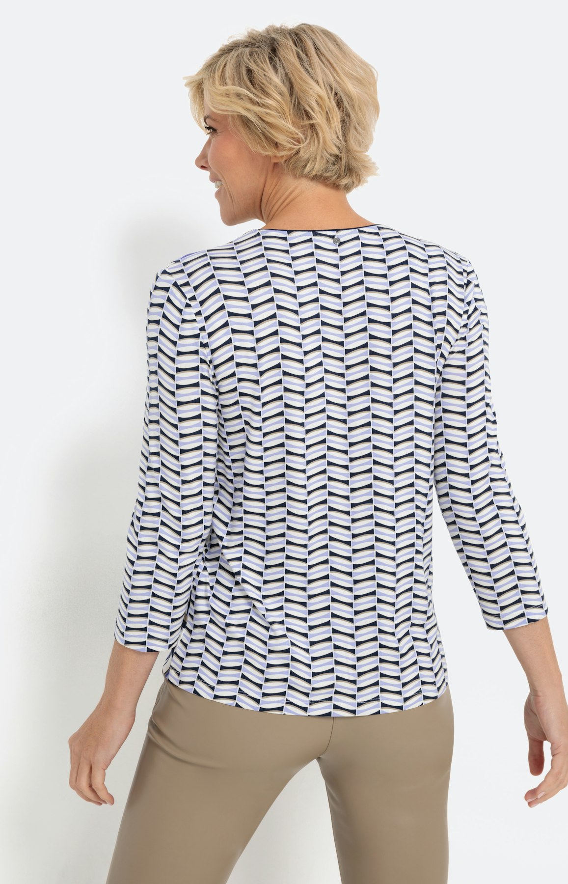 Shirt in patchdesign met 3/4-mouwen