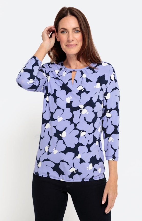 Gebloemd shirt met 3/4-mouwen