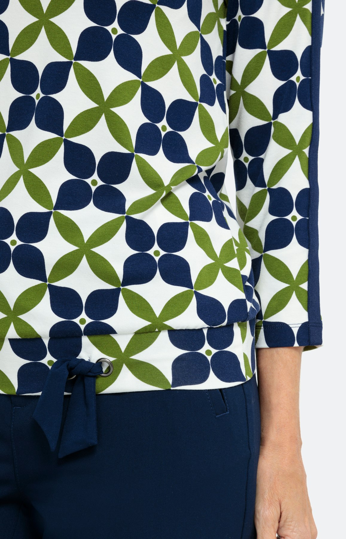 3/4-Arm Shirt mit abstraktem Muster