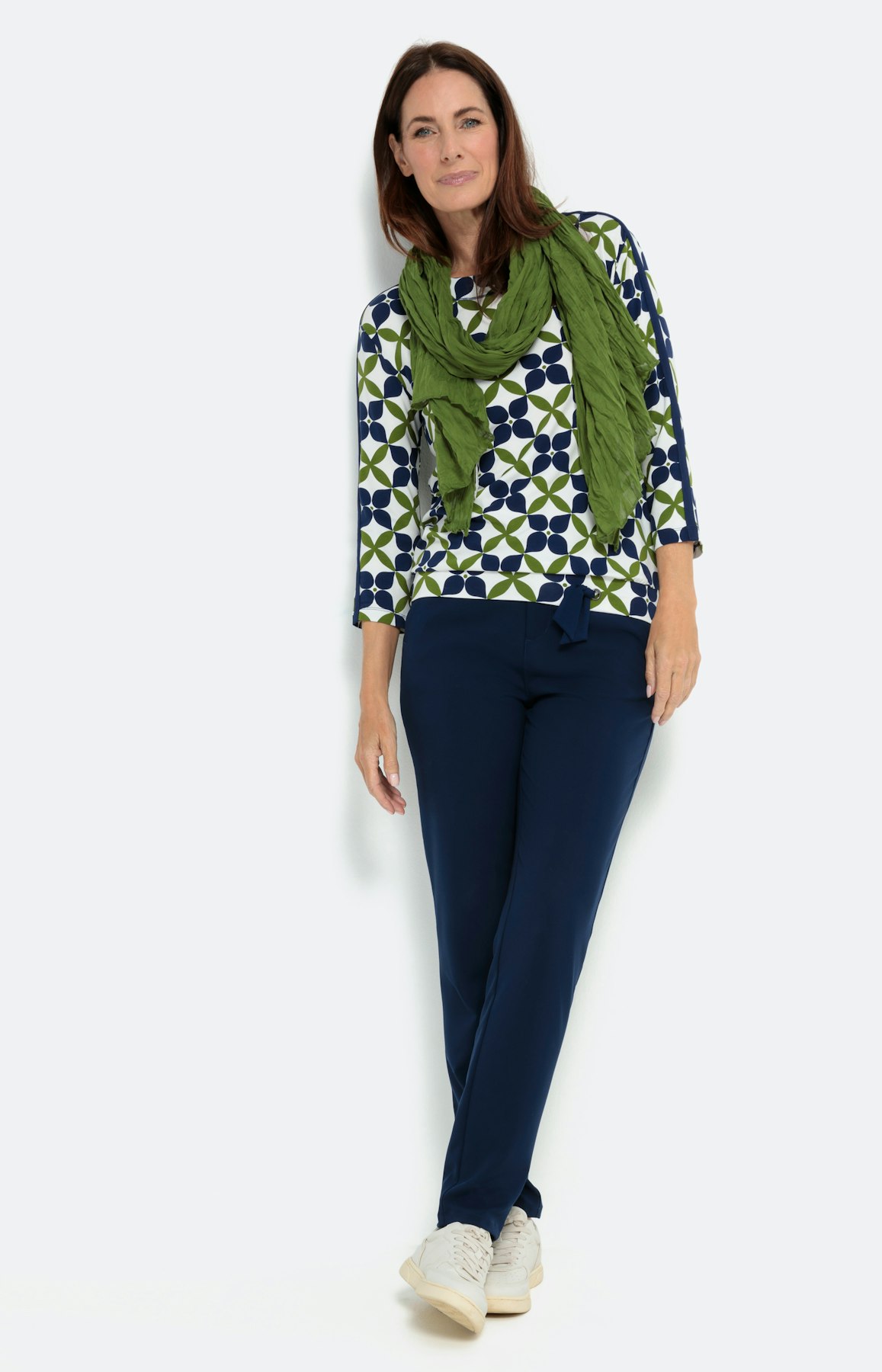 3/4-Arm Shirt mit abstraktem Muster