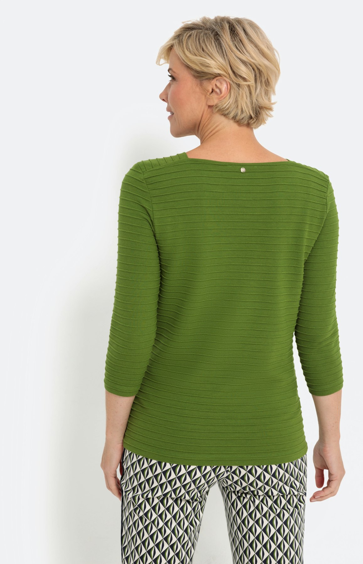 Shirt met carréhals en 3/4-mouwen