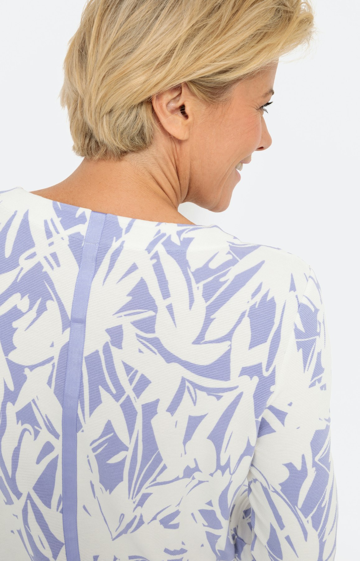 Geribbeld sweatshirt met 3/4-mouwen