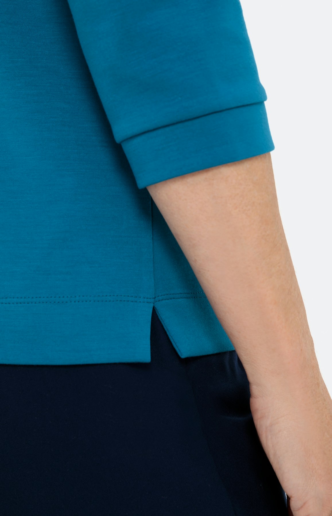 Scuba-sweatshirt met 3/4-mouwen