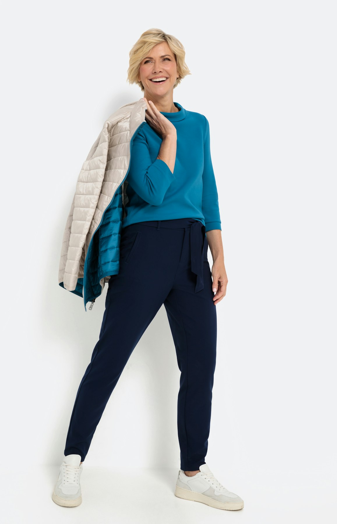 Scuba-sweatshirt met 3/4-mouwen