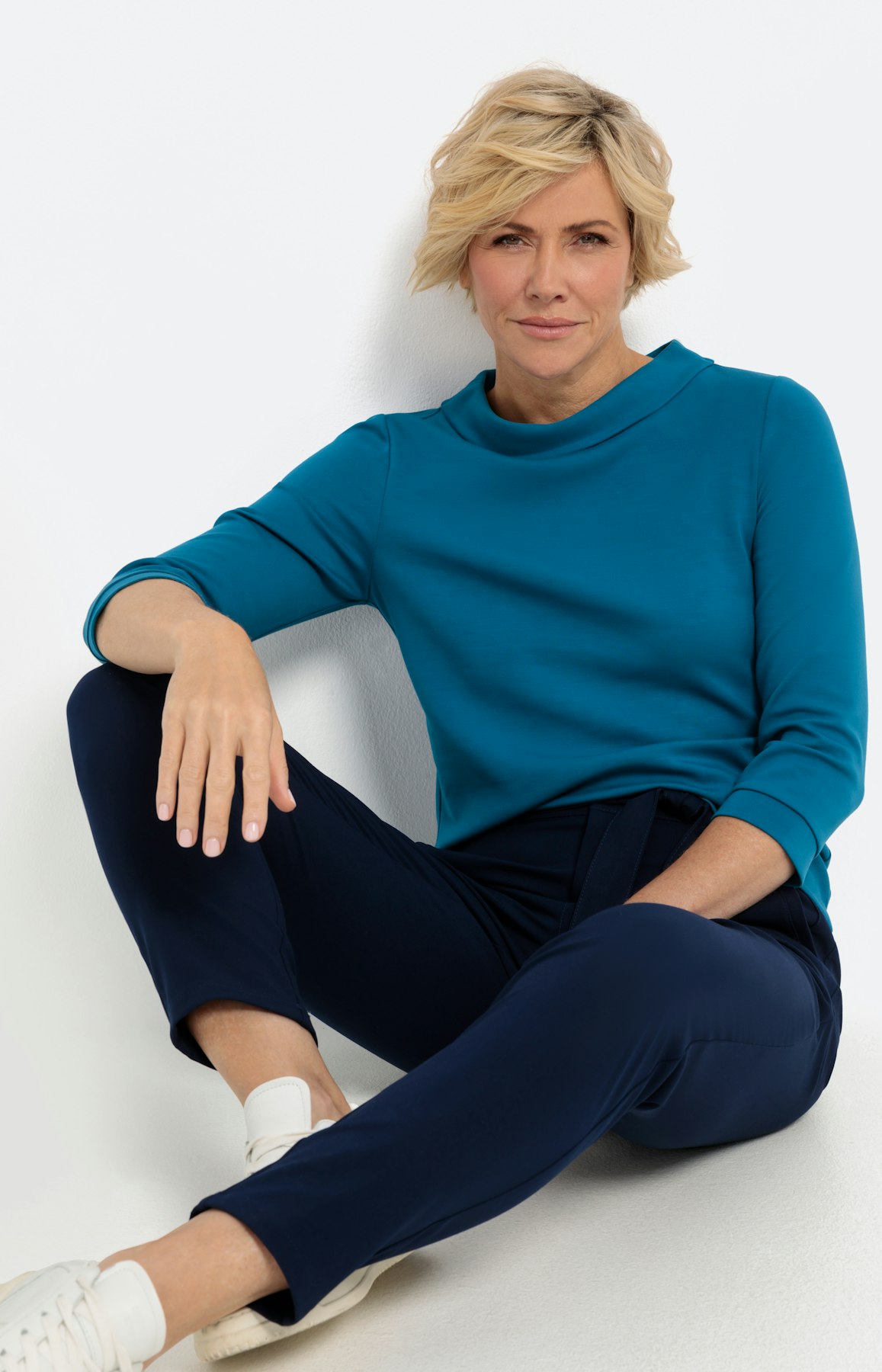 Scuba-sweatshirt met 3/4-mouwen