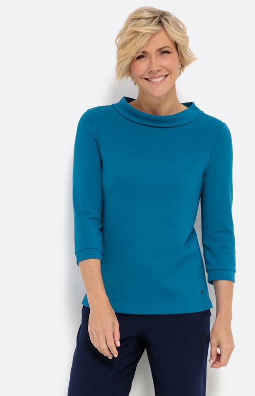 Scuba-sweatshirt met 3/4-mouwen