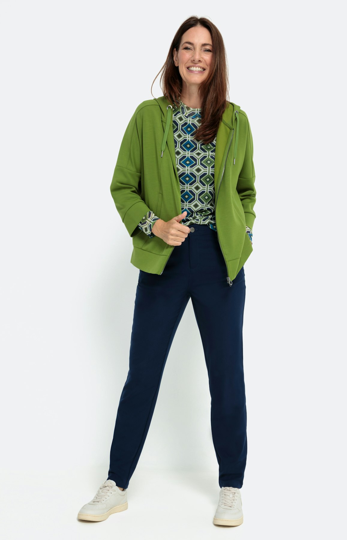 Legere Sweatjacke mit 3/4-Ärmel