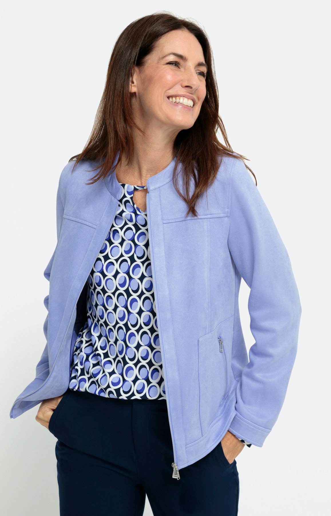 Moderne Jacke in Veloursleder-Optik