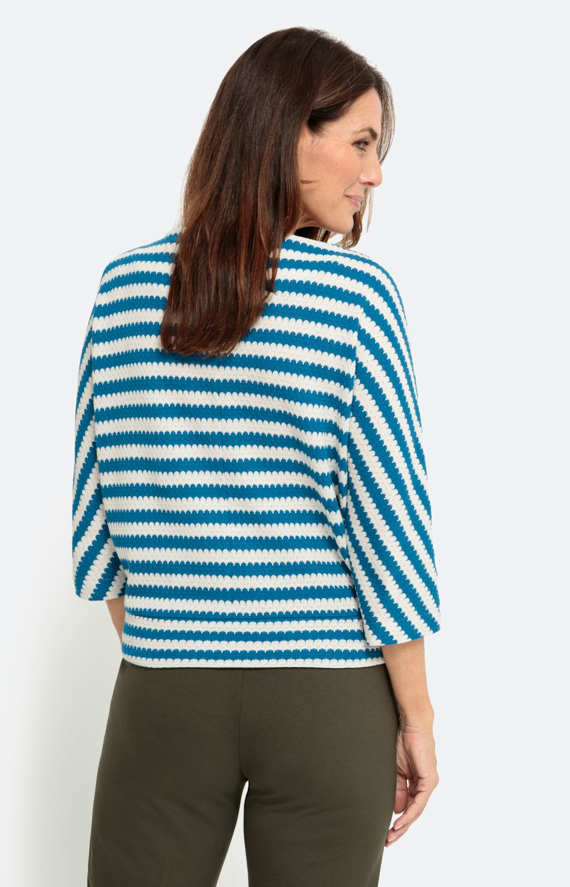 Gestreiftes Sweatshirt mit 3/4-Ärmel