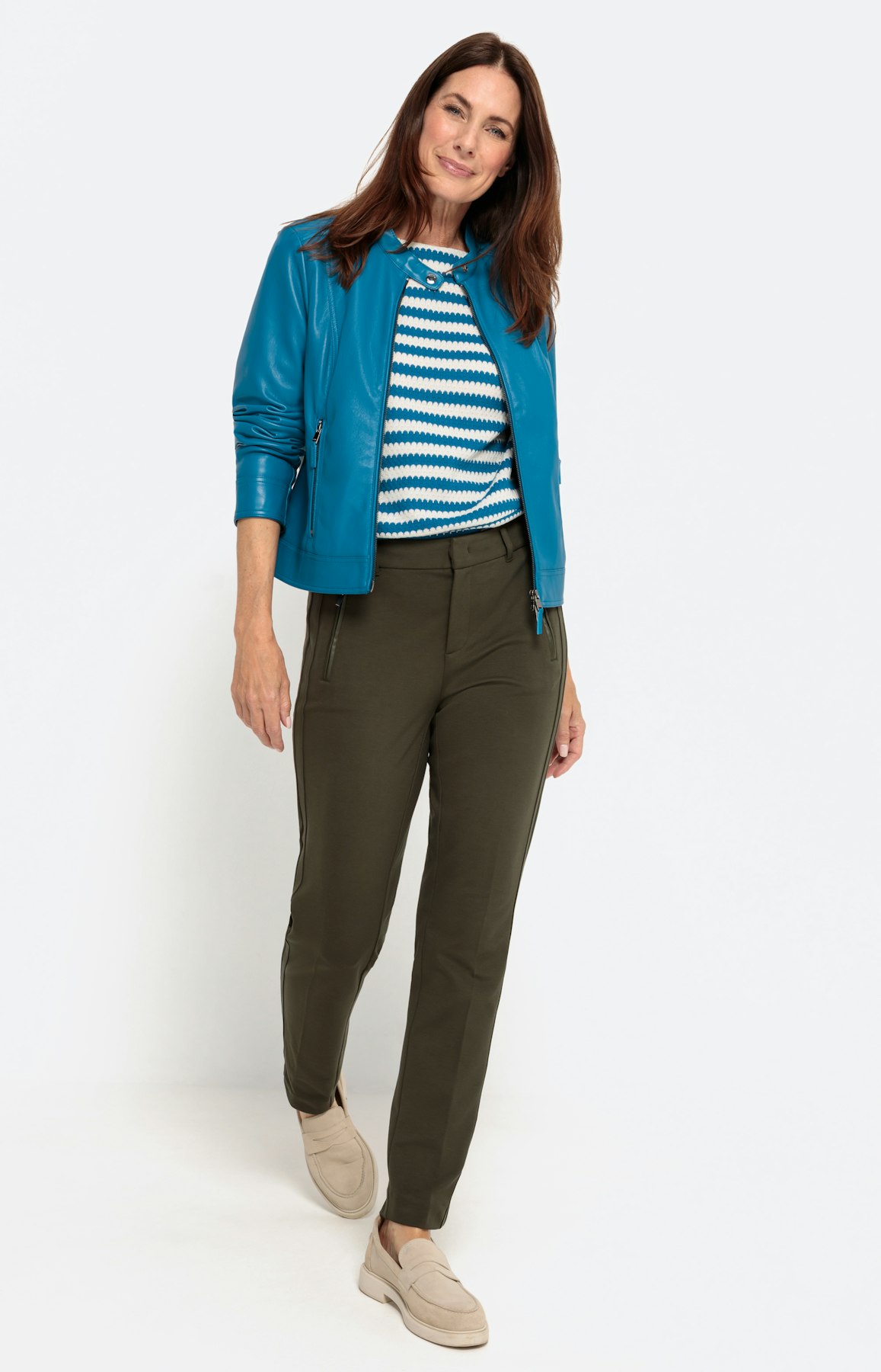 Gestreiftes Sweatshirt mit 3/4-Ärmel