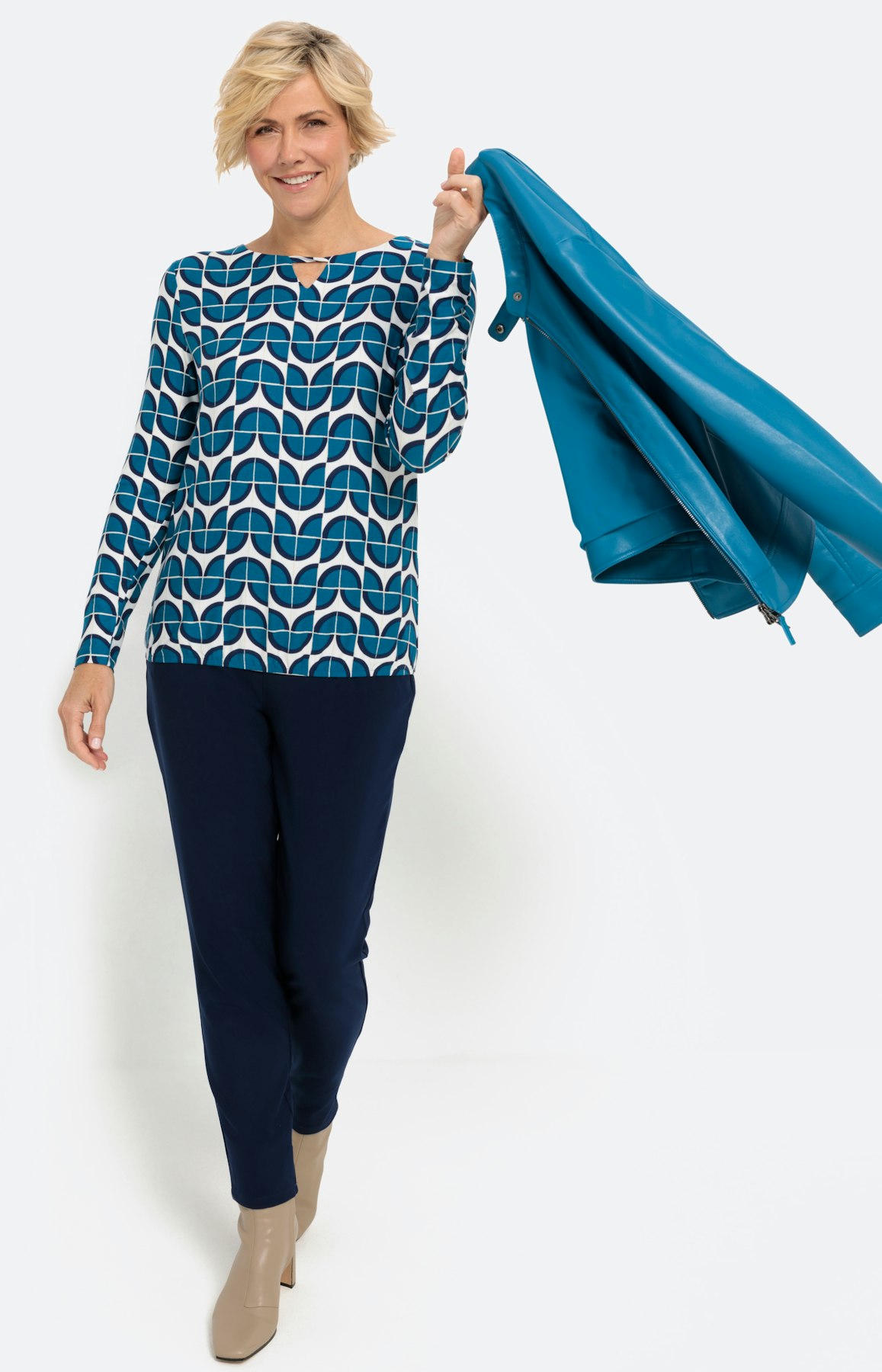 Gedessineerd shirt met lange mouwen