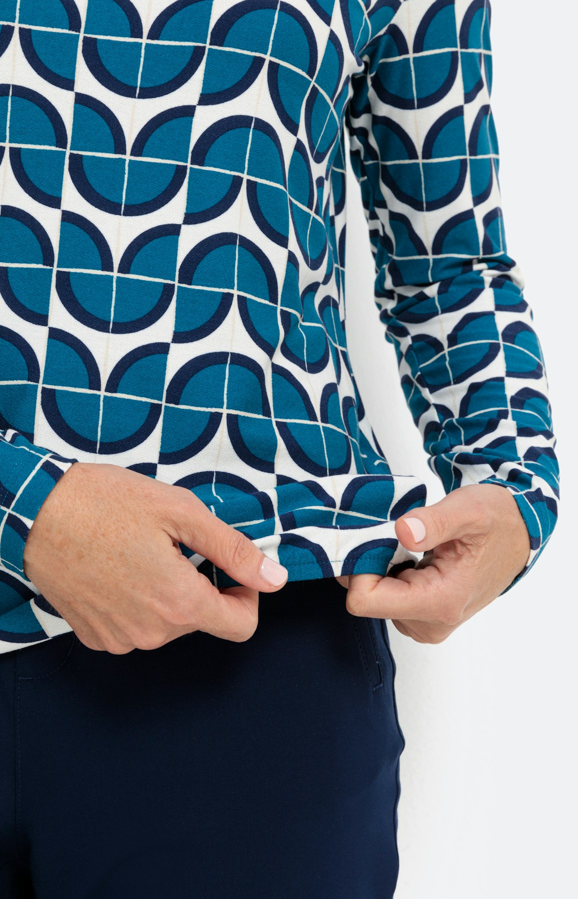 Gedessineerd shirt met lange mouwen