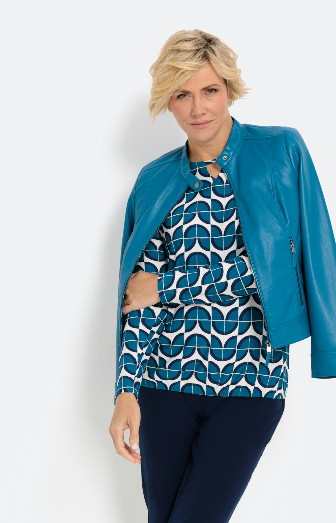 Gedessineerd shirt met lange mouwen