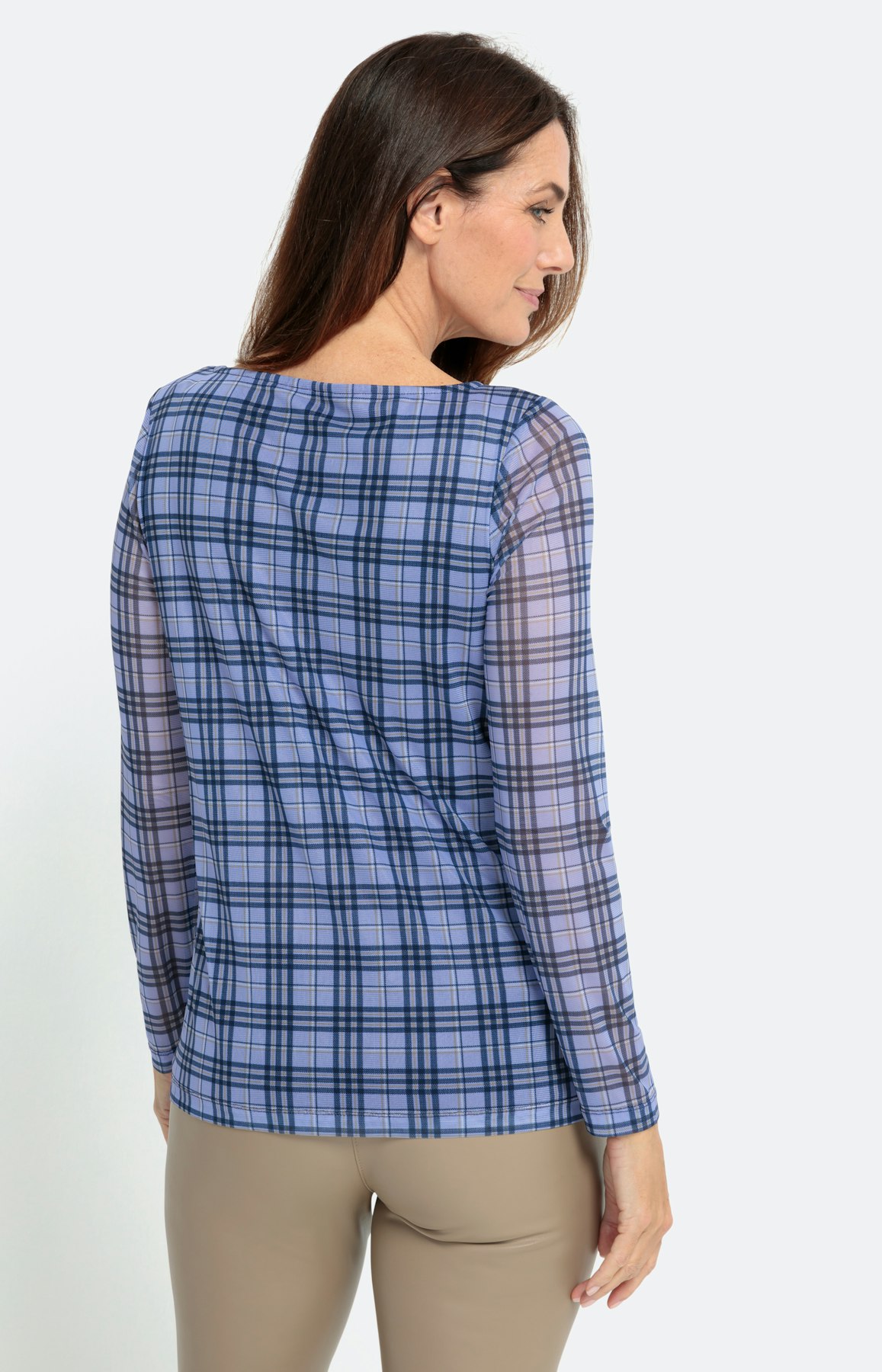 Shirt met lange mouwen van mesh