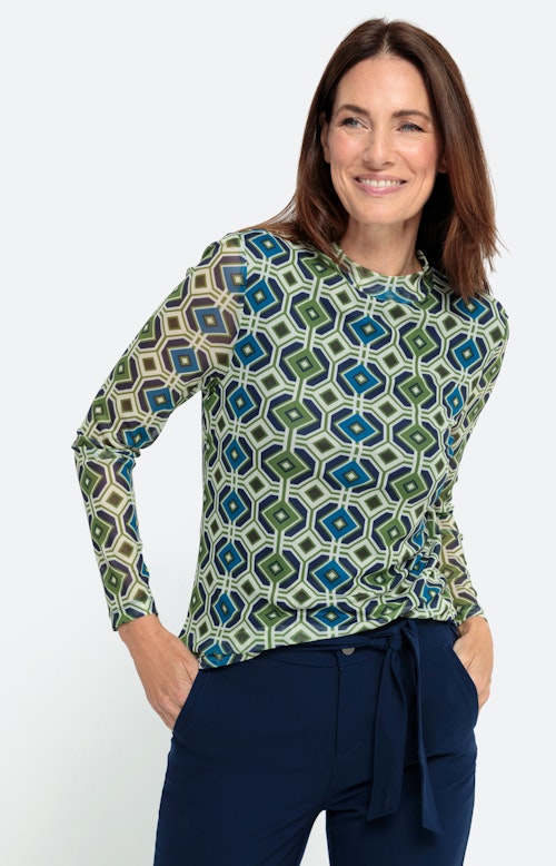 Mesh-shirt met lange mouwen