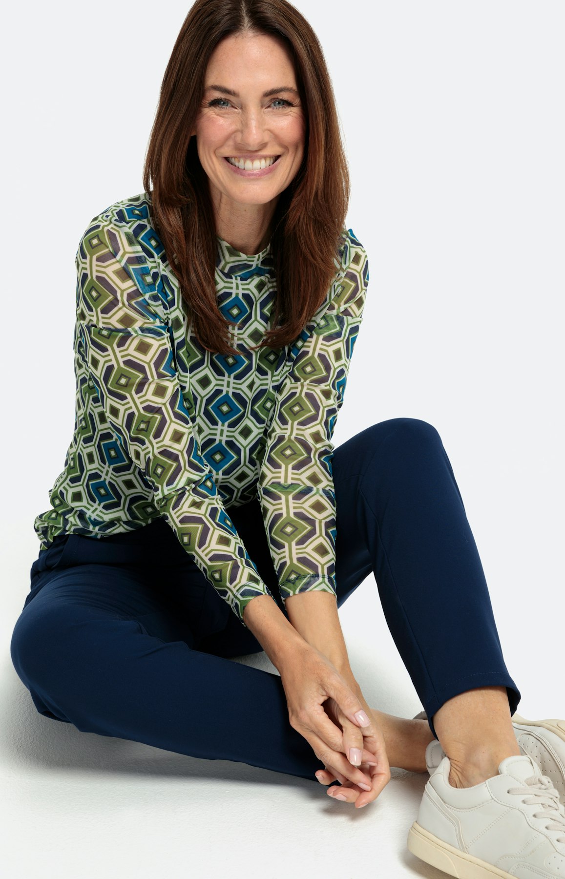 Mesh Shirt mit langem Arm