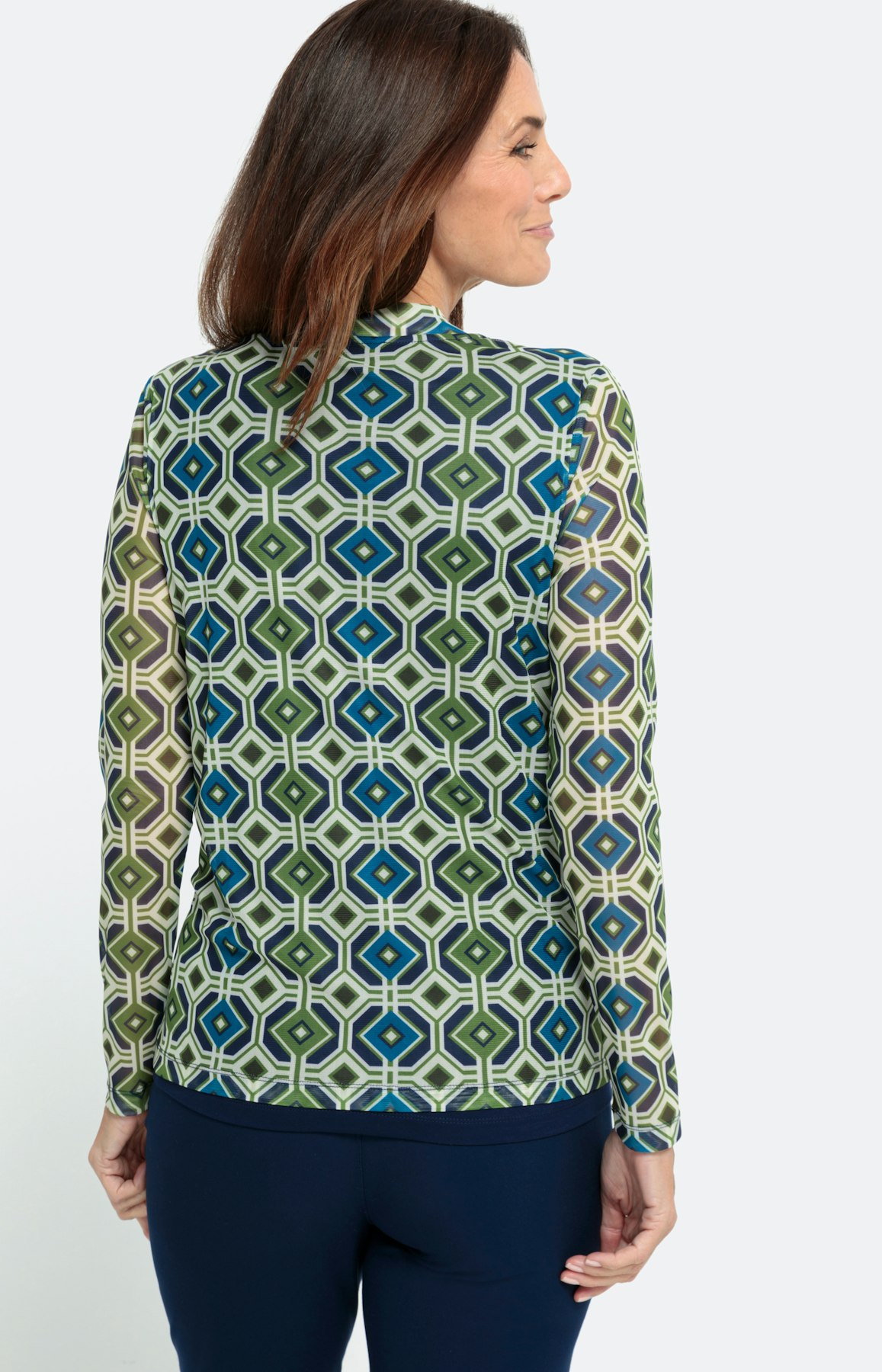 Mesh Shirt mit langem Arm