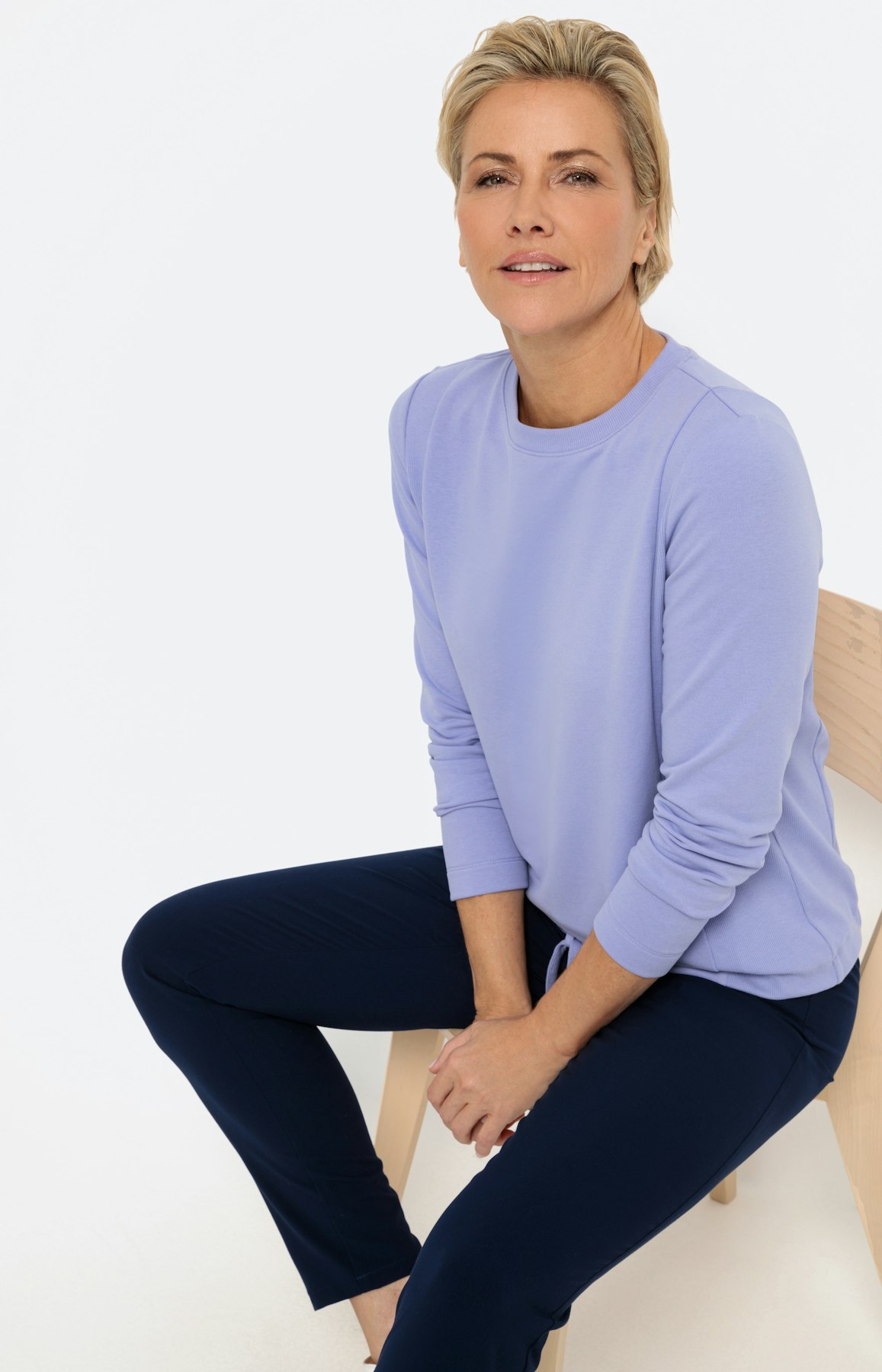 Sweatshirt mit Rippdetail und Langarm