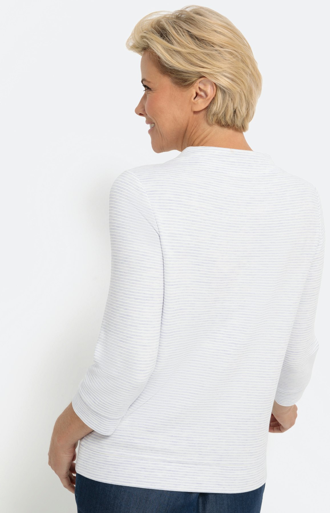 Gestructureerd shirt met 3/4-mouwen