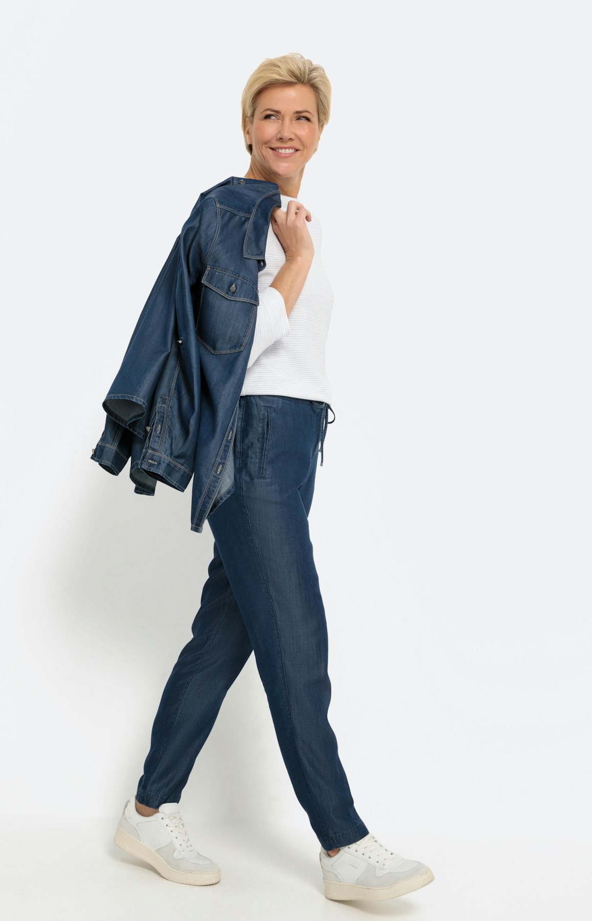 Gestructureerd shirt met 3/4-mouwen