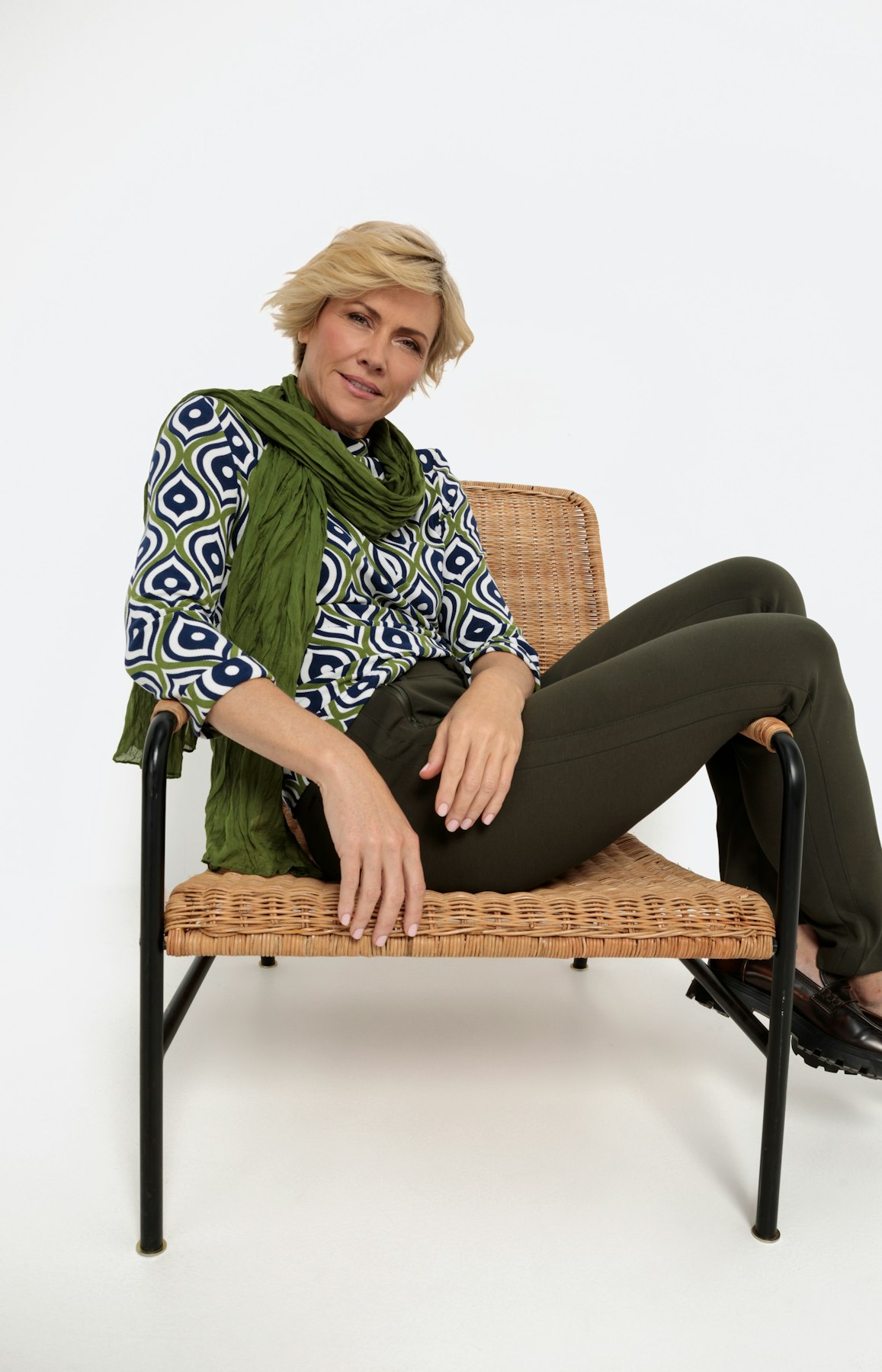 Geribbeld sweatshirt met 3/4-mouwen