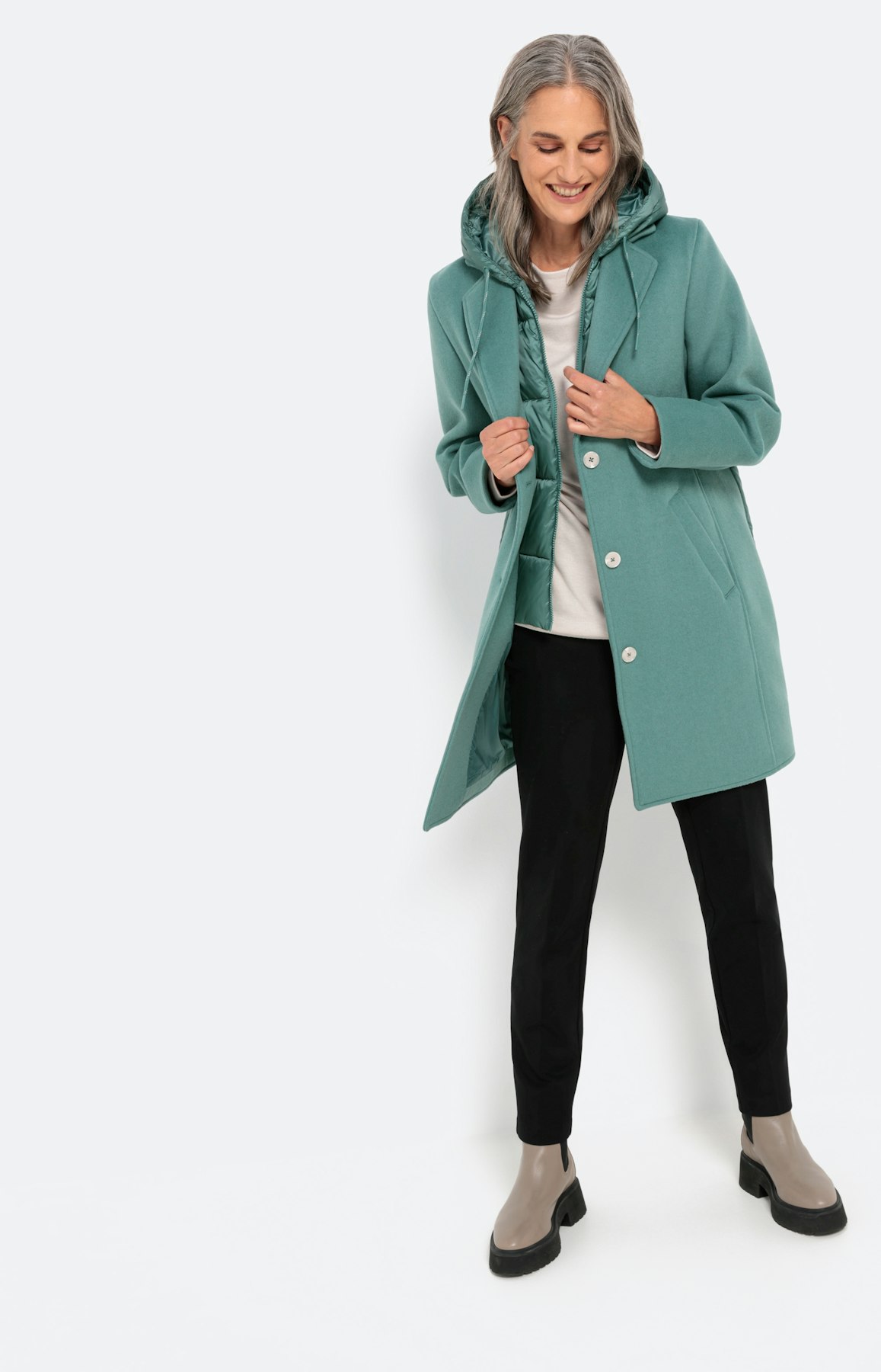 Jas in een mix van materialen