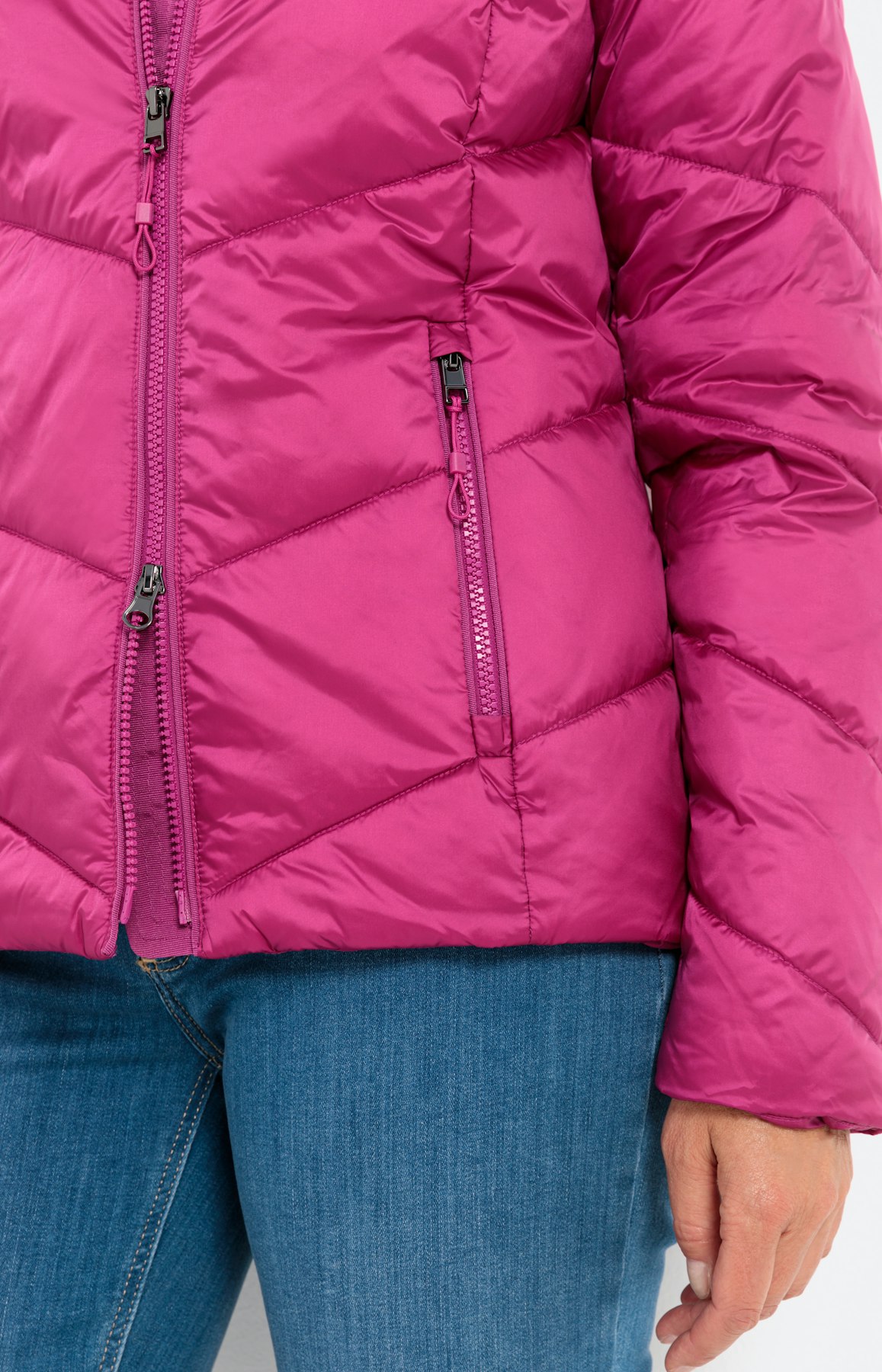 Gewatteerde jas met capuchon, pink