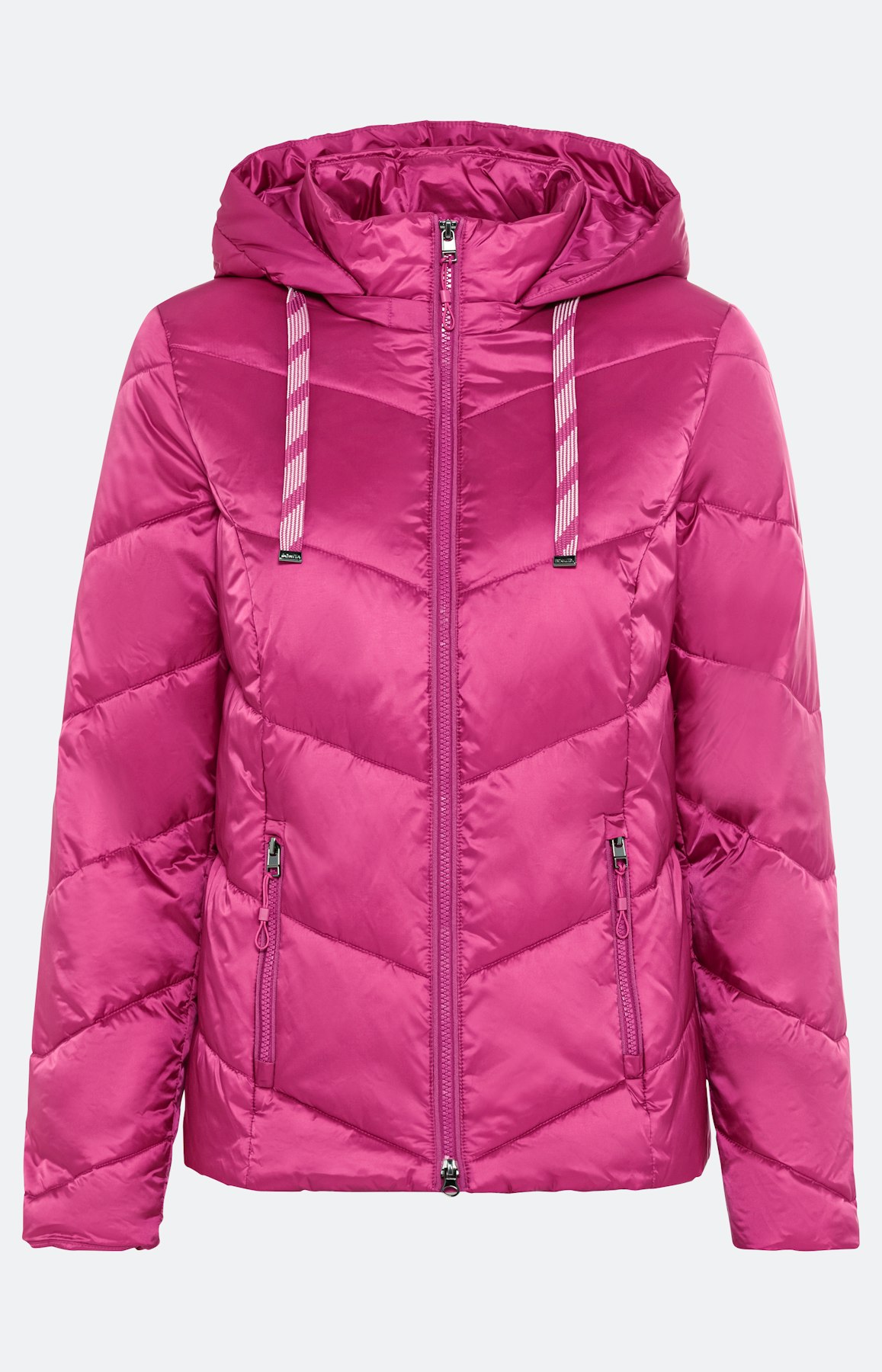 Gewatteerde jas met capuchon, pink